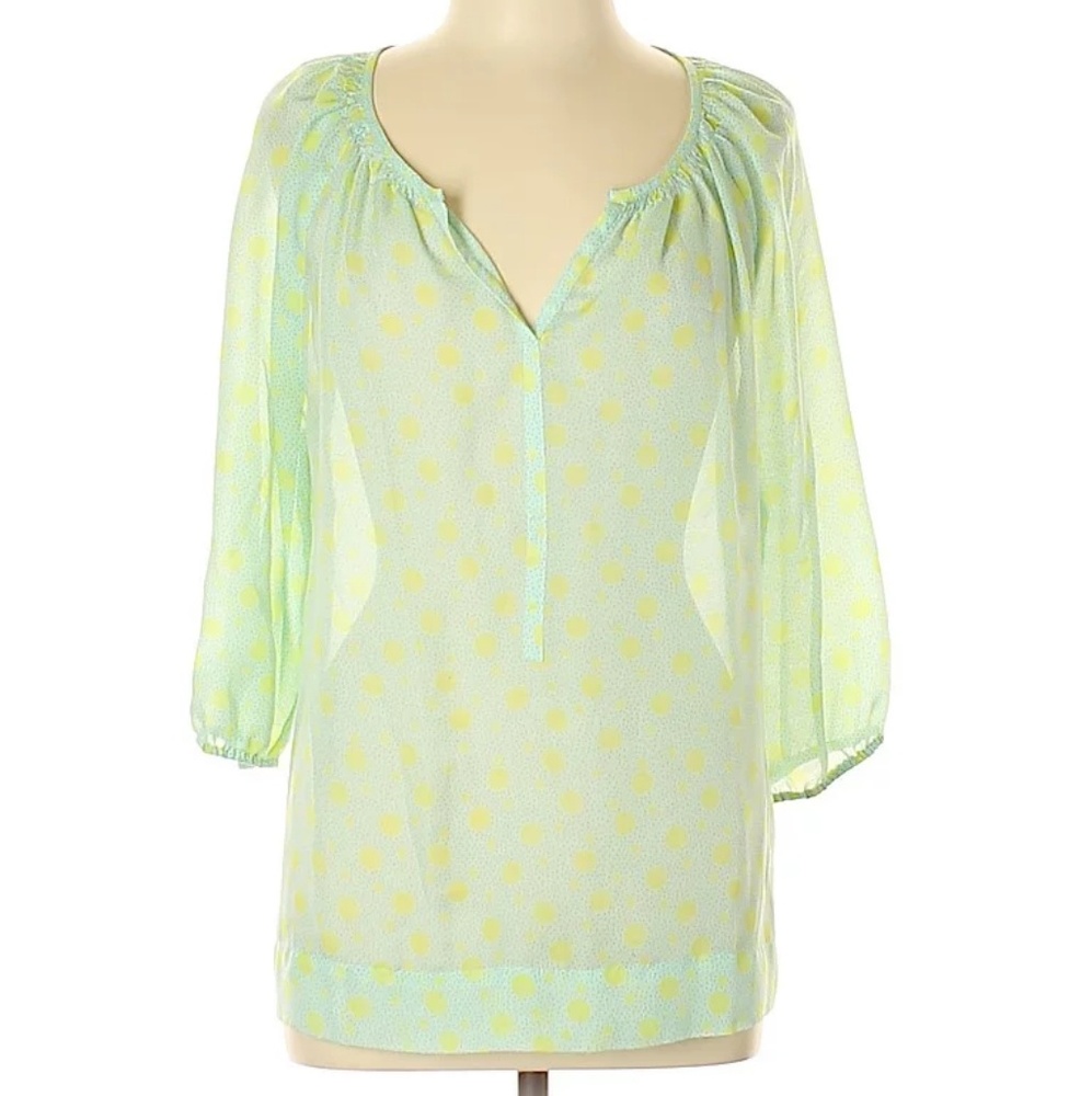 • {LOFT} Green 3/4 Sleeve Top